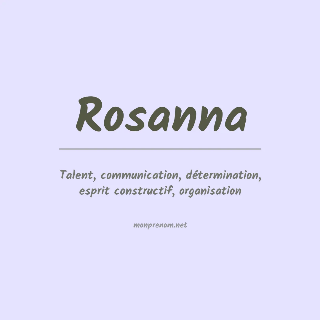 Signification du prénom Rosanna