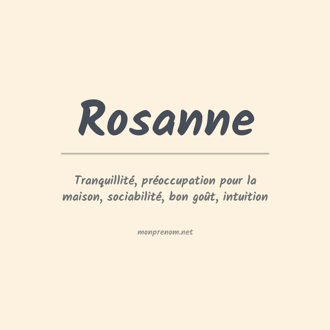 Signification du prénom Rosanne