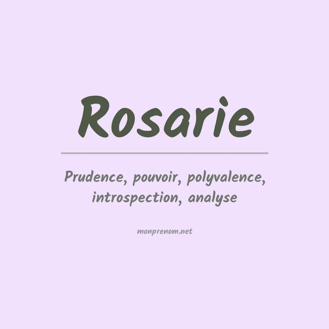 Signification du prénom Rosarie
