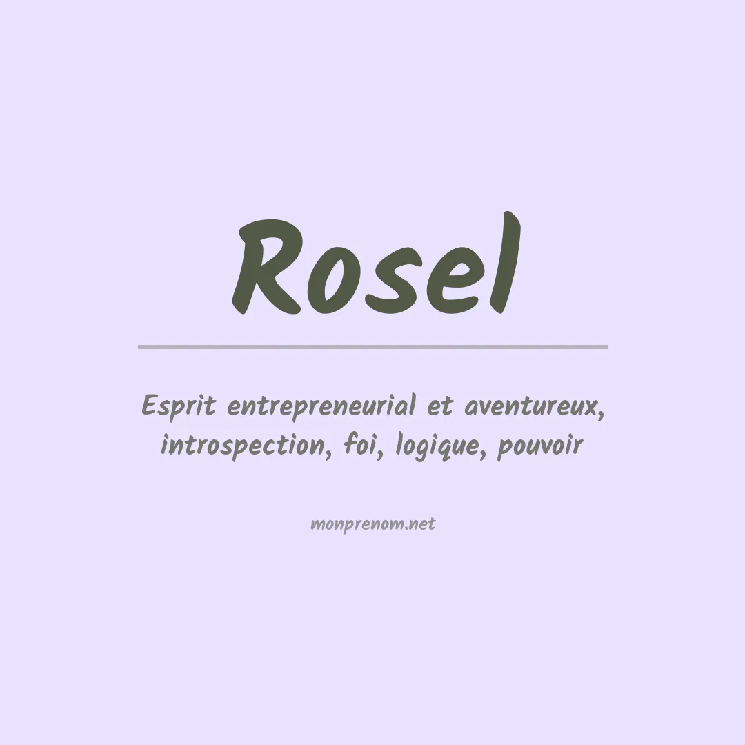 Prénom Rosel