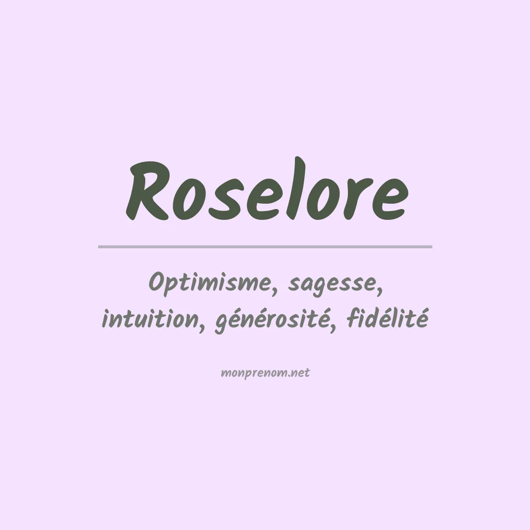 Signification du prénom Roselore