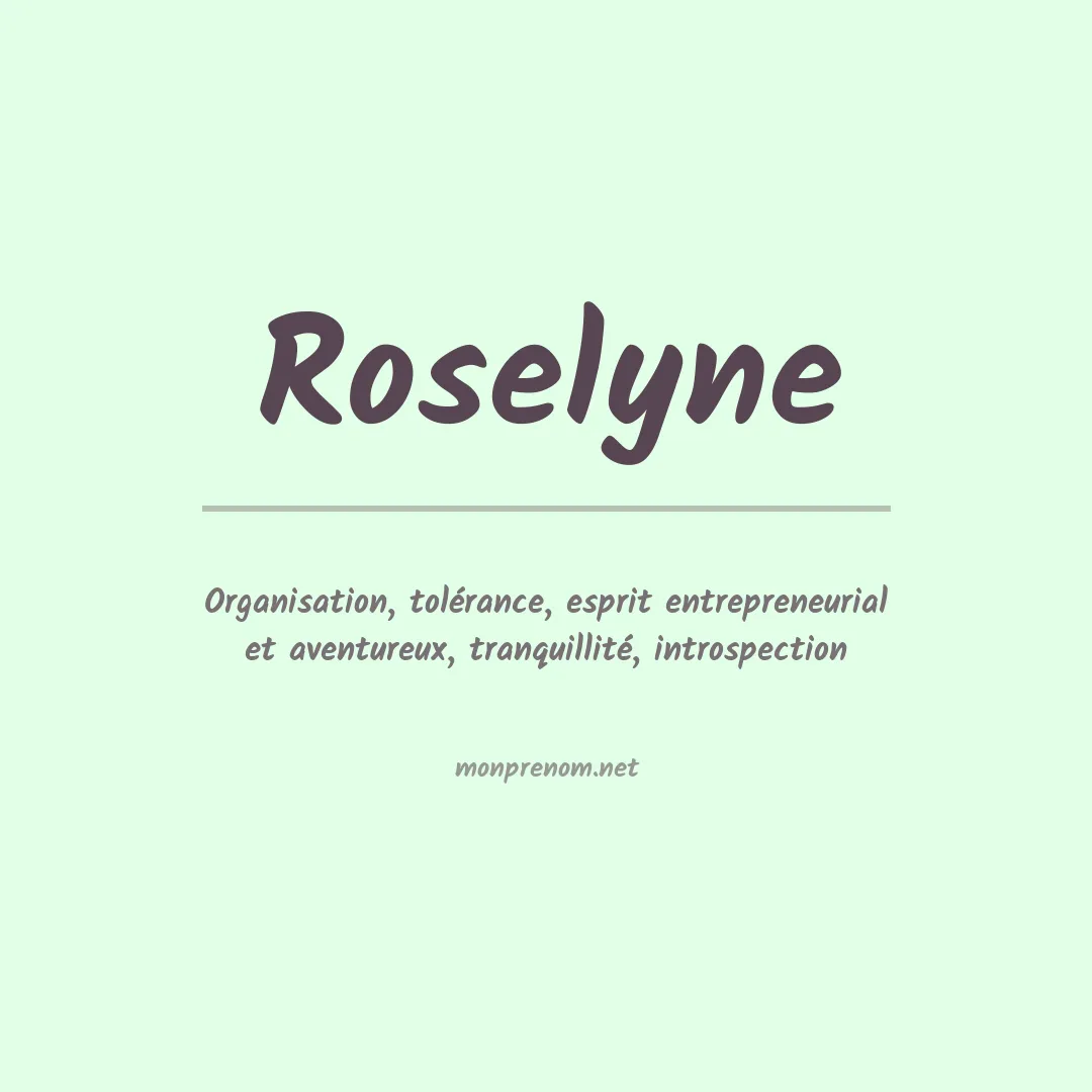 Prénom Roselyne