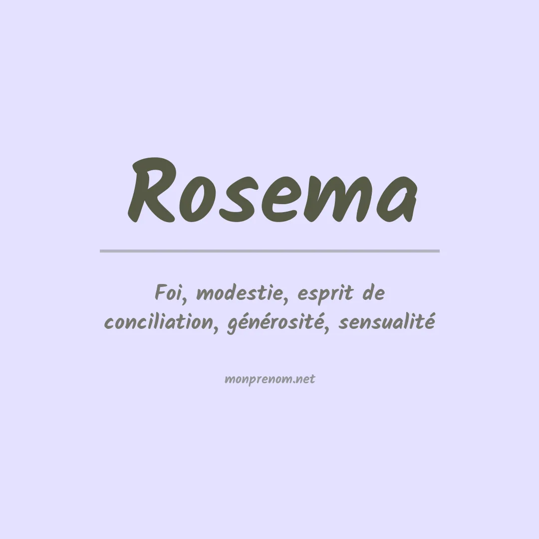 Prénom Rosema