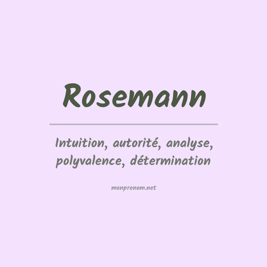 Prénom Rosemann