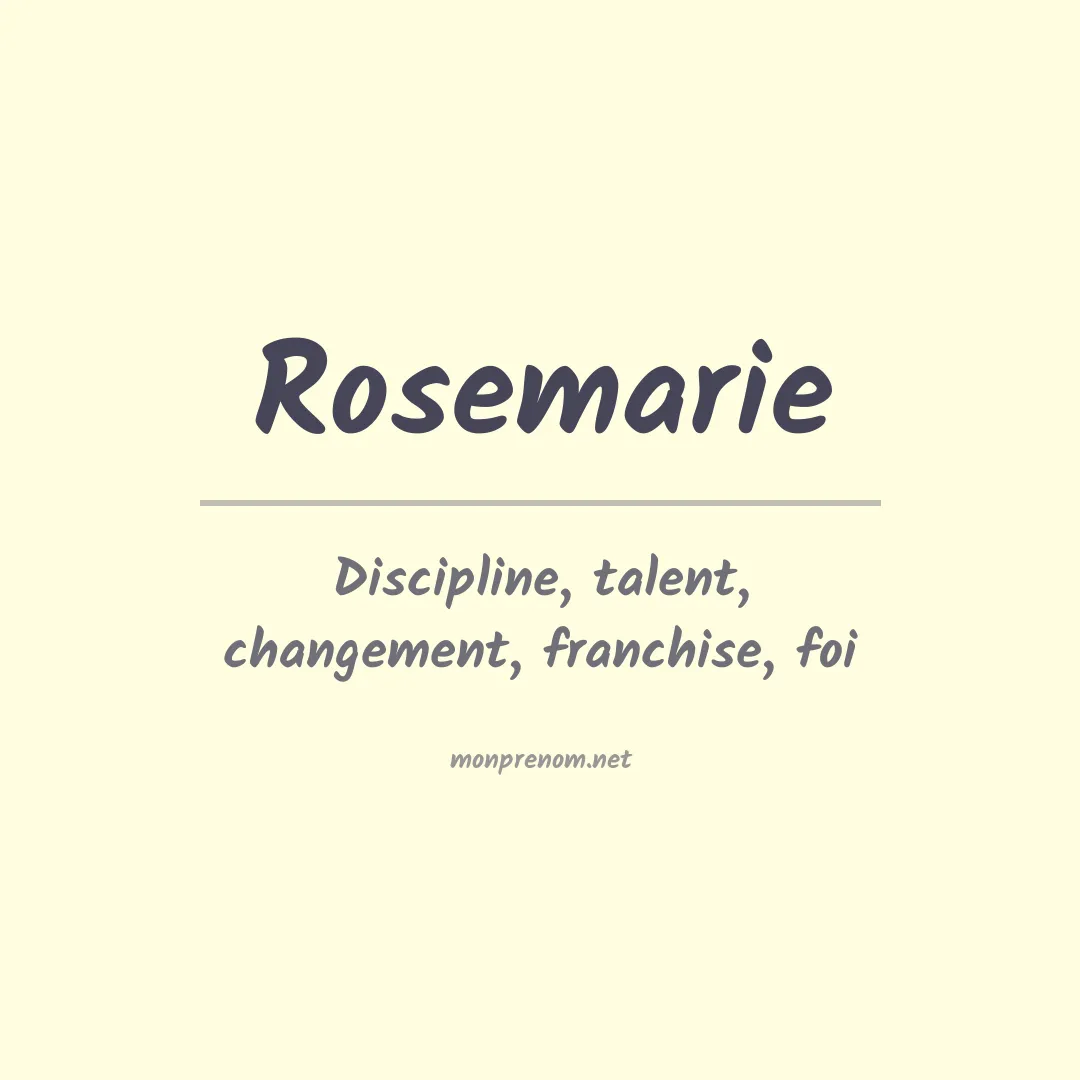 Signification du prénom Rosemarie
