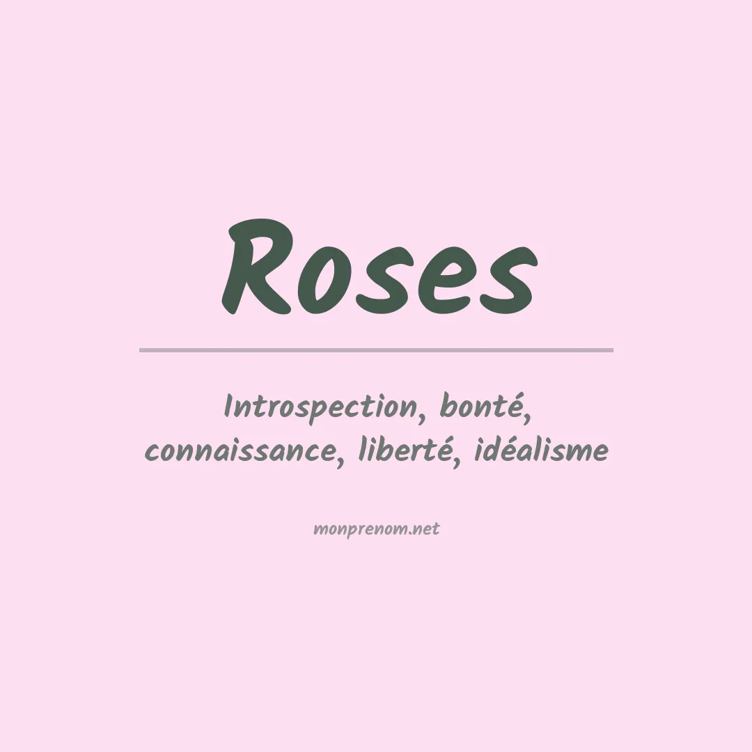 Signification du prénom Roses