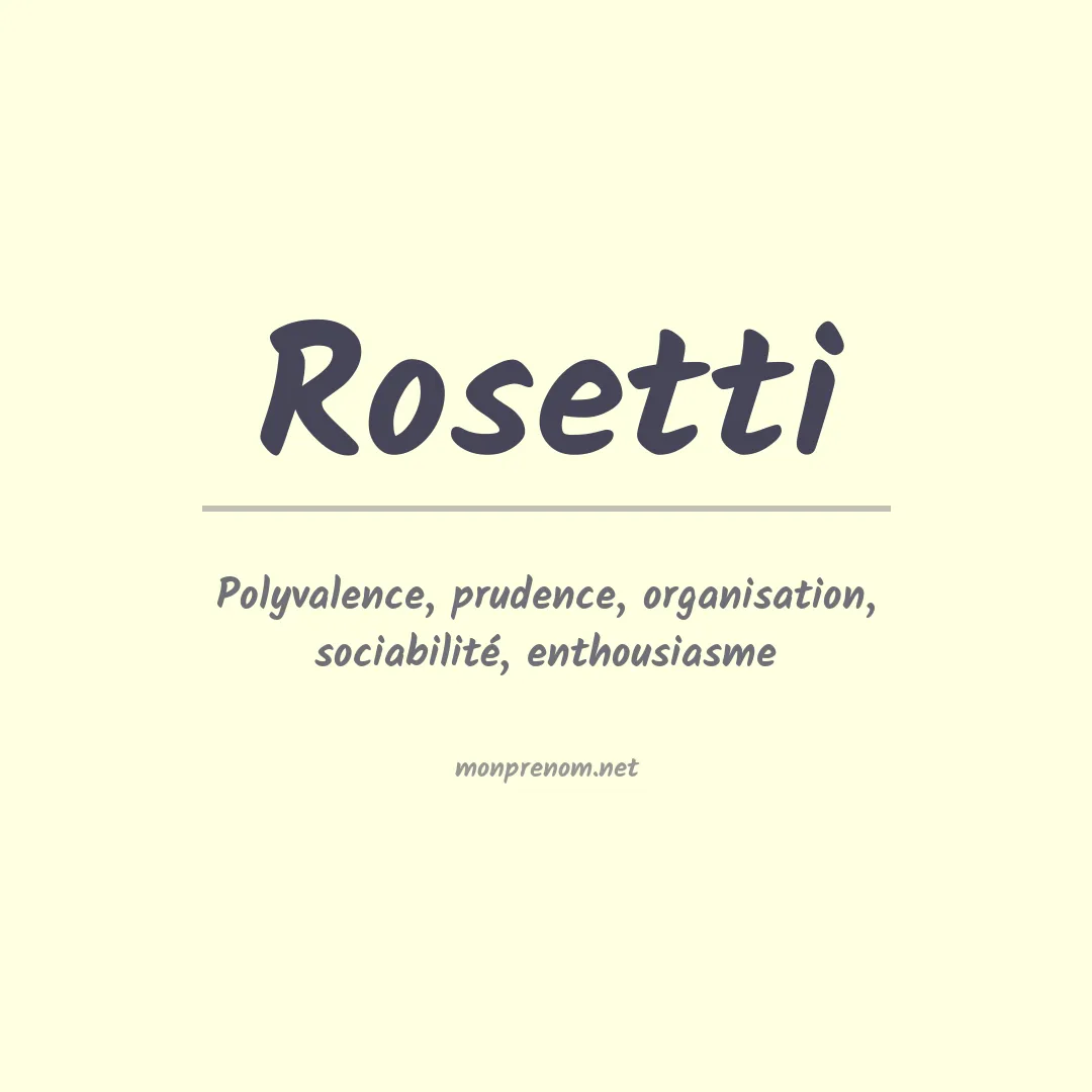 Prénom Rosetti