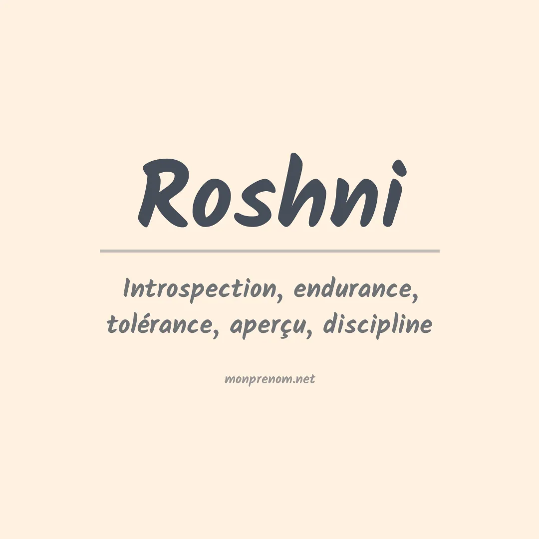 Signification du prénom Roshni