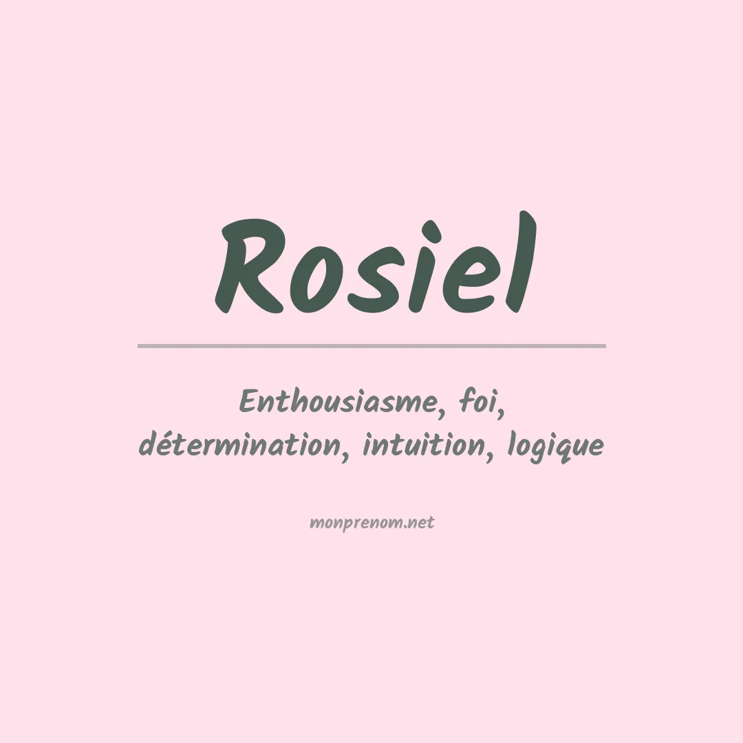Prénom Rosiel