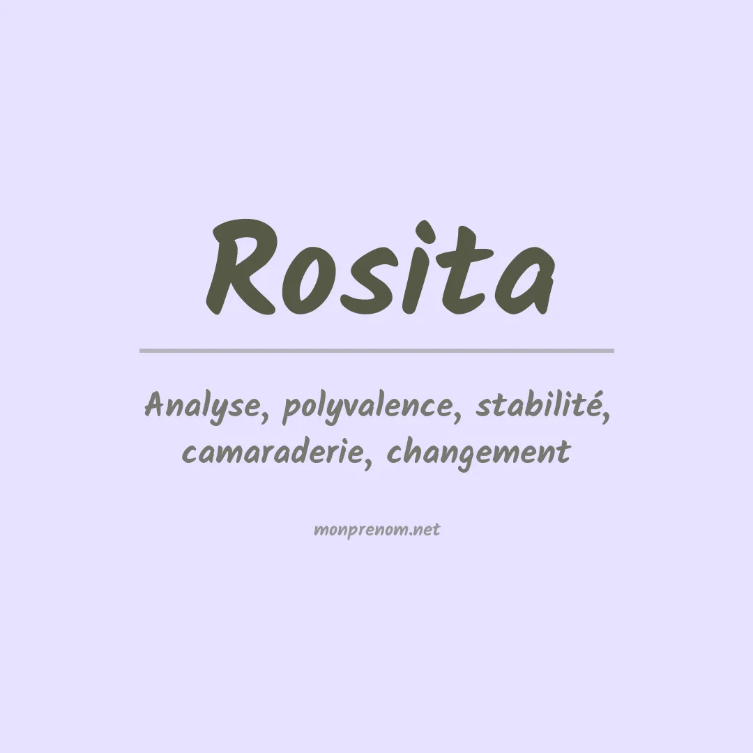 Signification du prénom Rosita