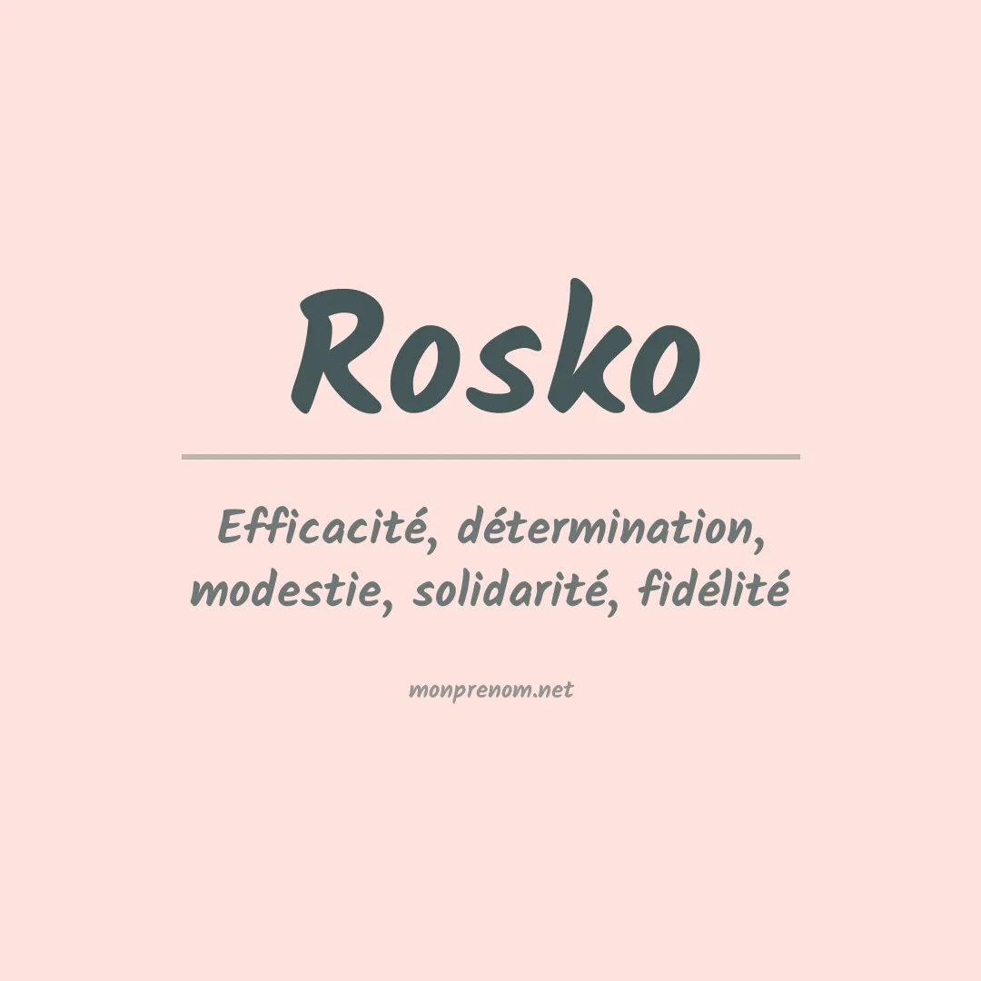 Prénom Rosko