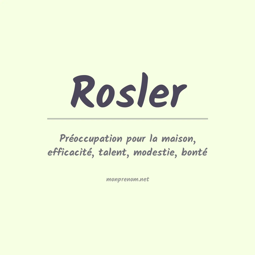 Prénom Rosler