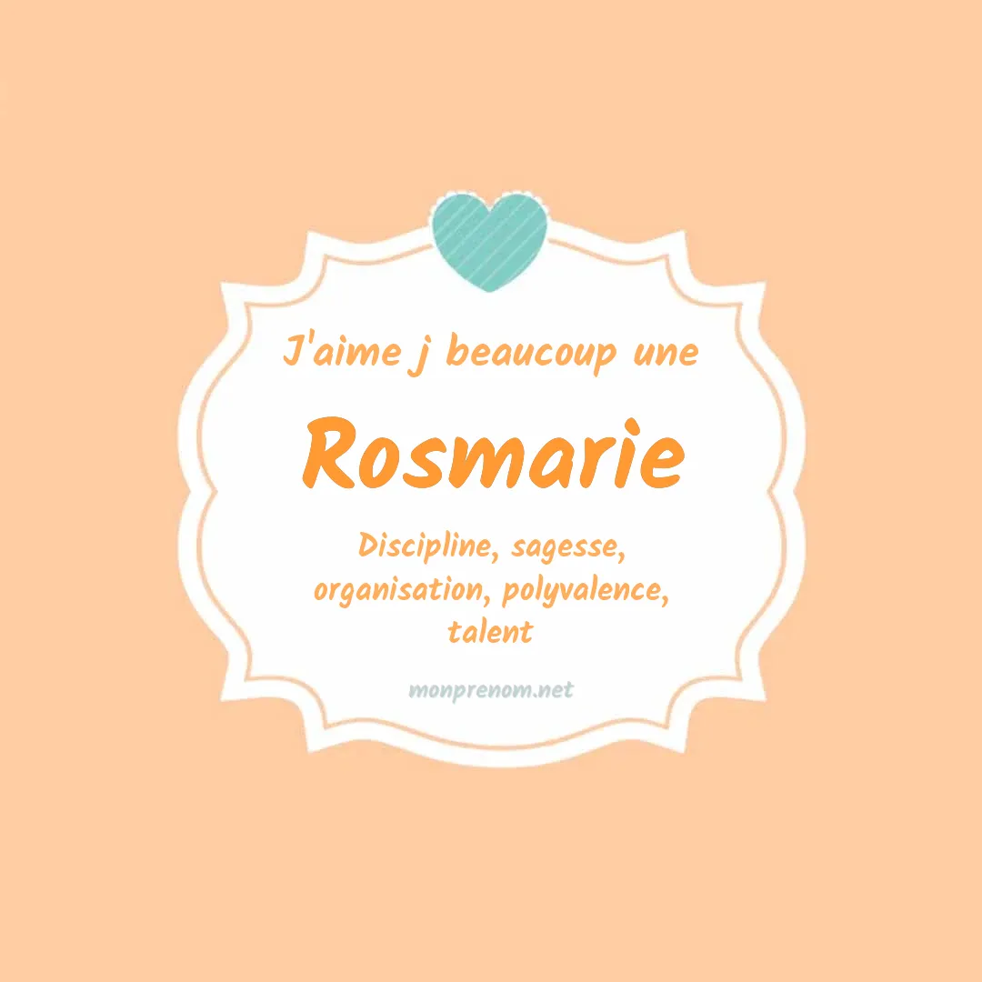 J'aime beaucoup Rosmarie