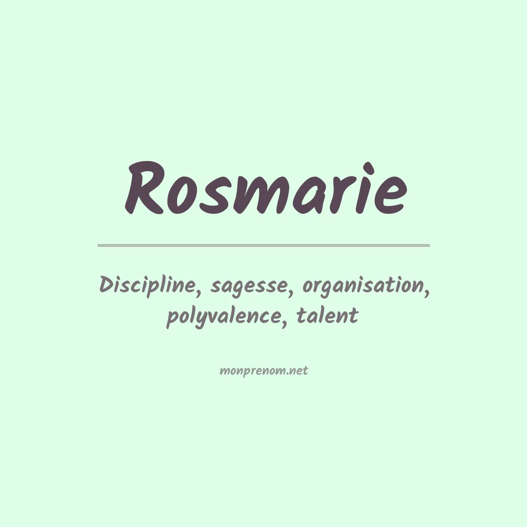 Signification du prénom Rosmarie