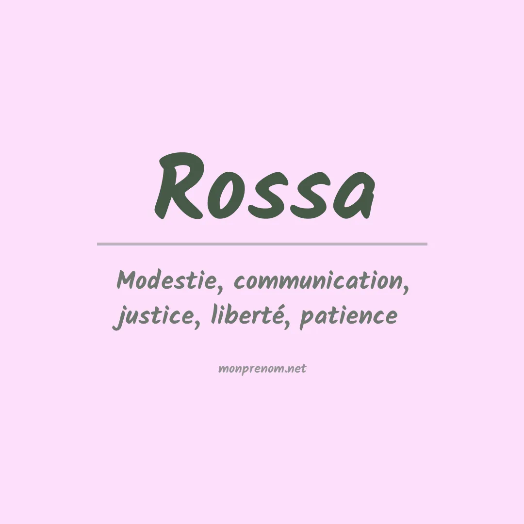 Prénom Rossa