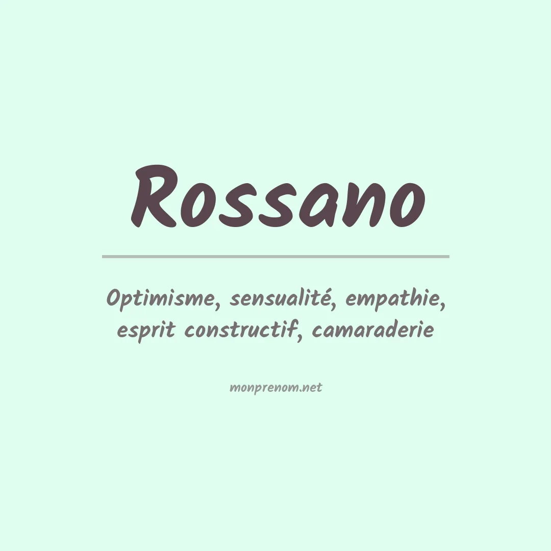 Prénom Rossano