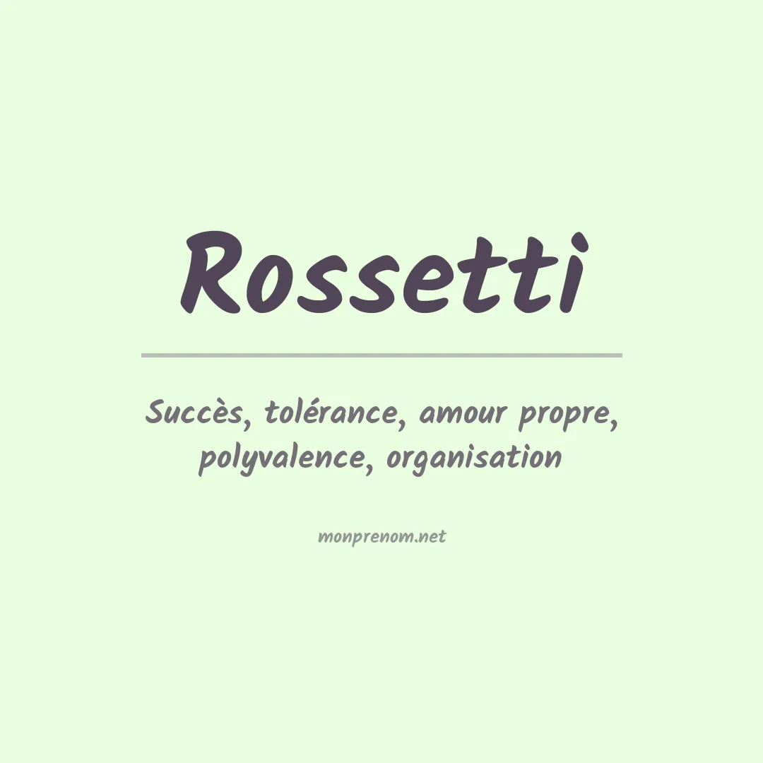Prénom Rossetti