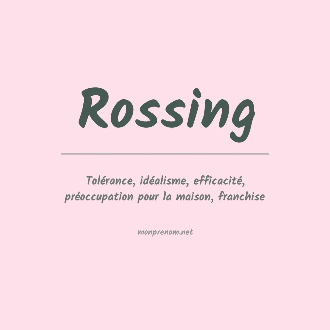 Prénom Rossing