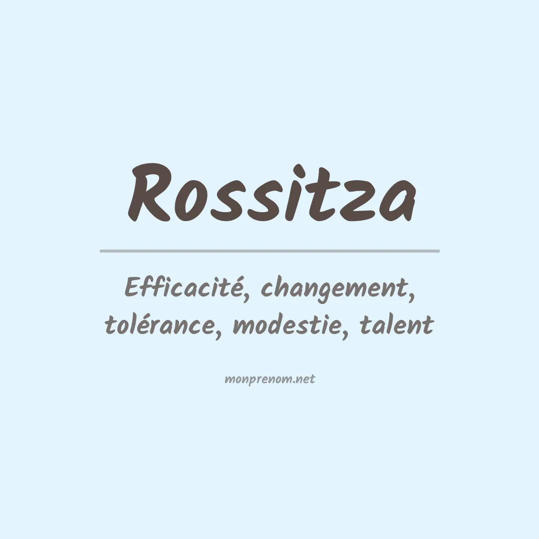 Signification du prénom Rossitza