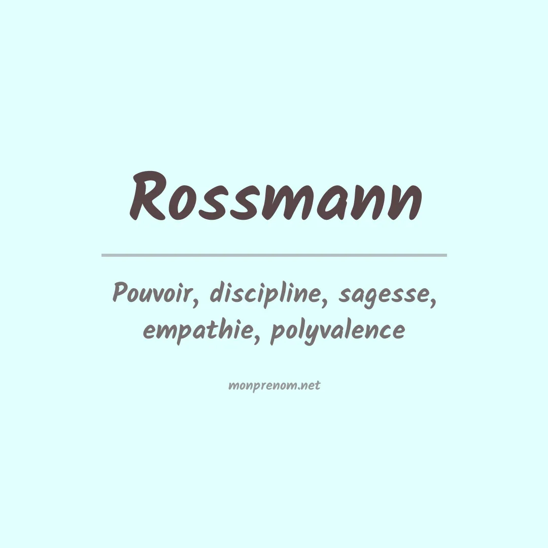 Prénom Rossmann