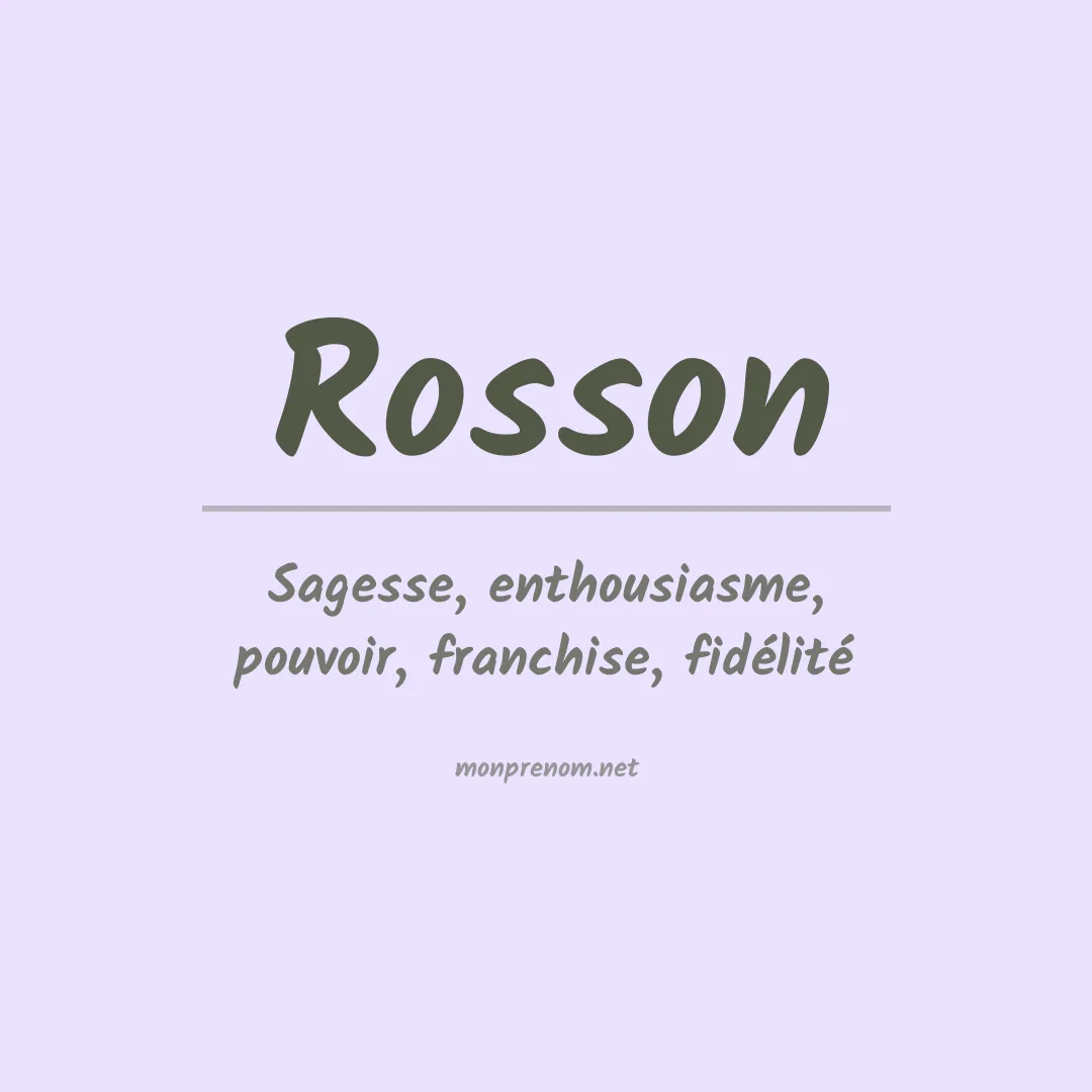 Prénom Rosson