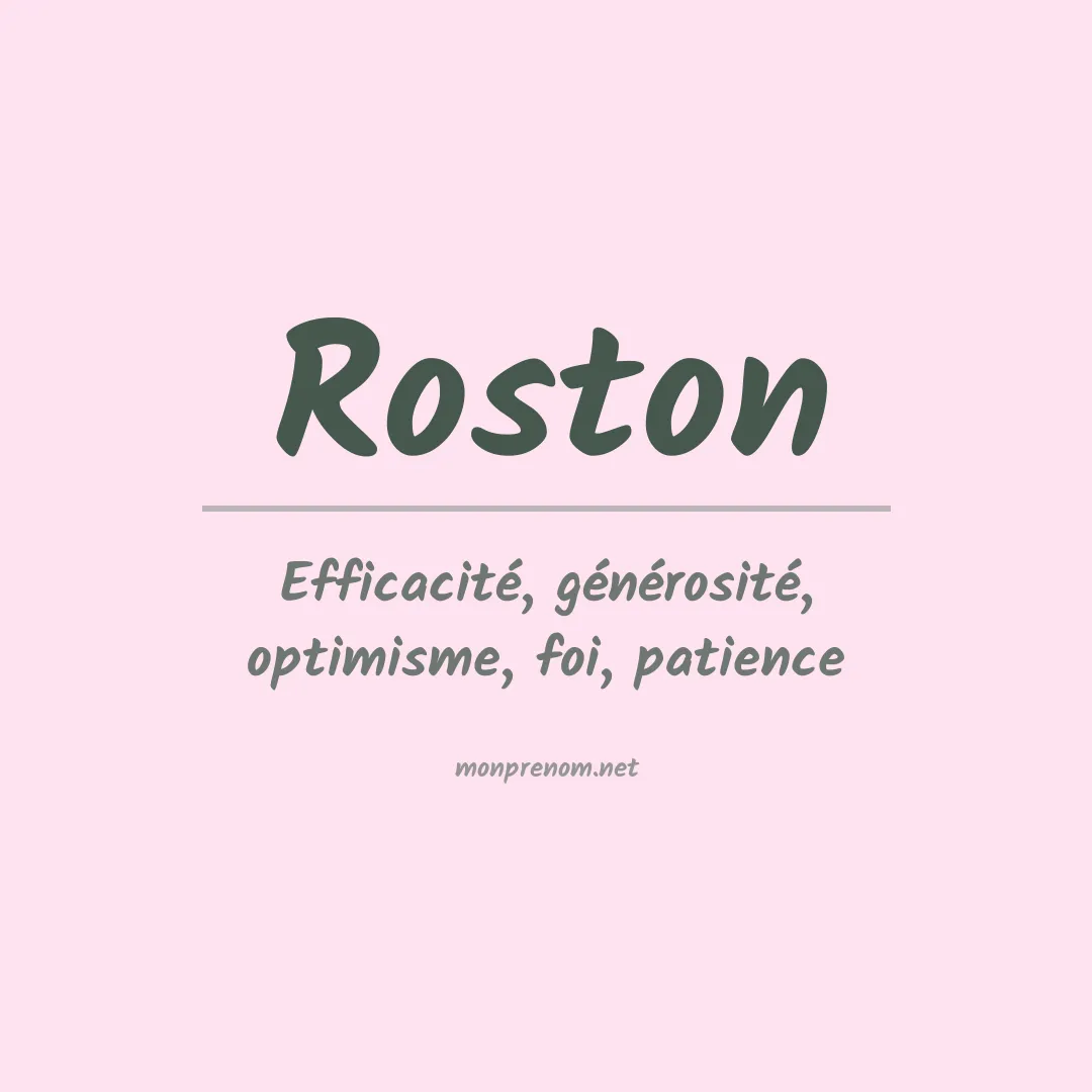 Prénom Roston