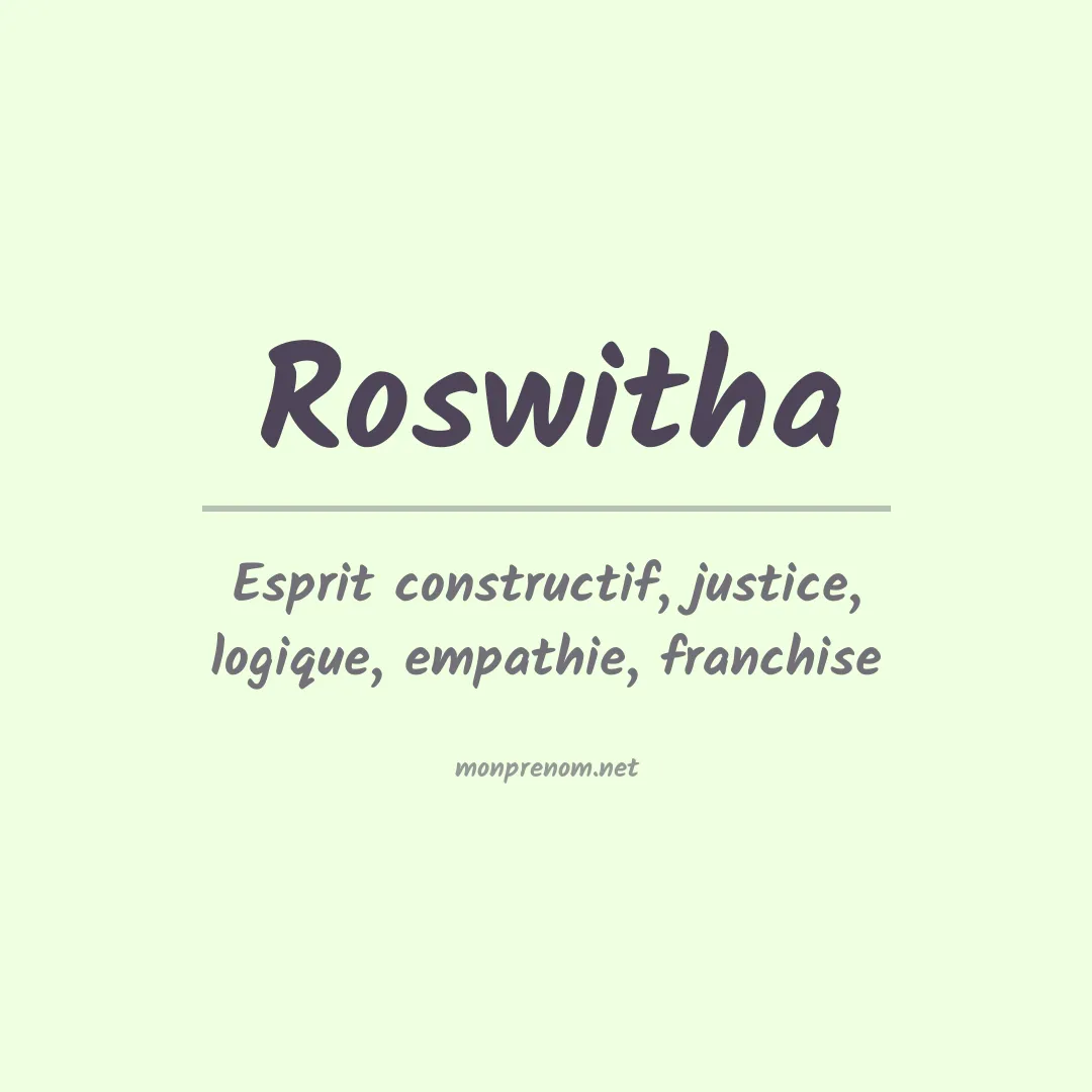 Signification du prénom Roswitha