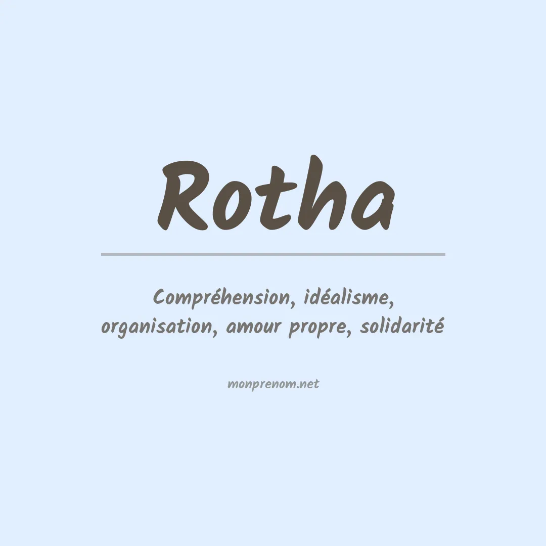Signification du prénom Rotha