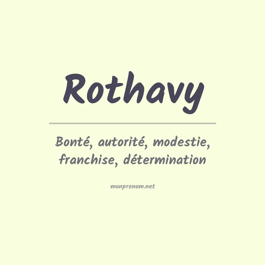 Signification du prénom Rothavy