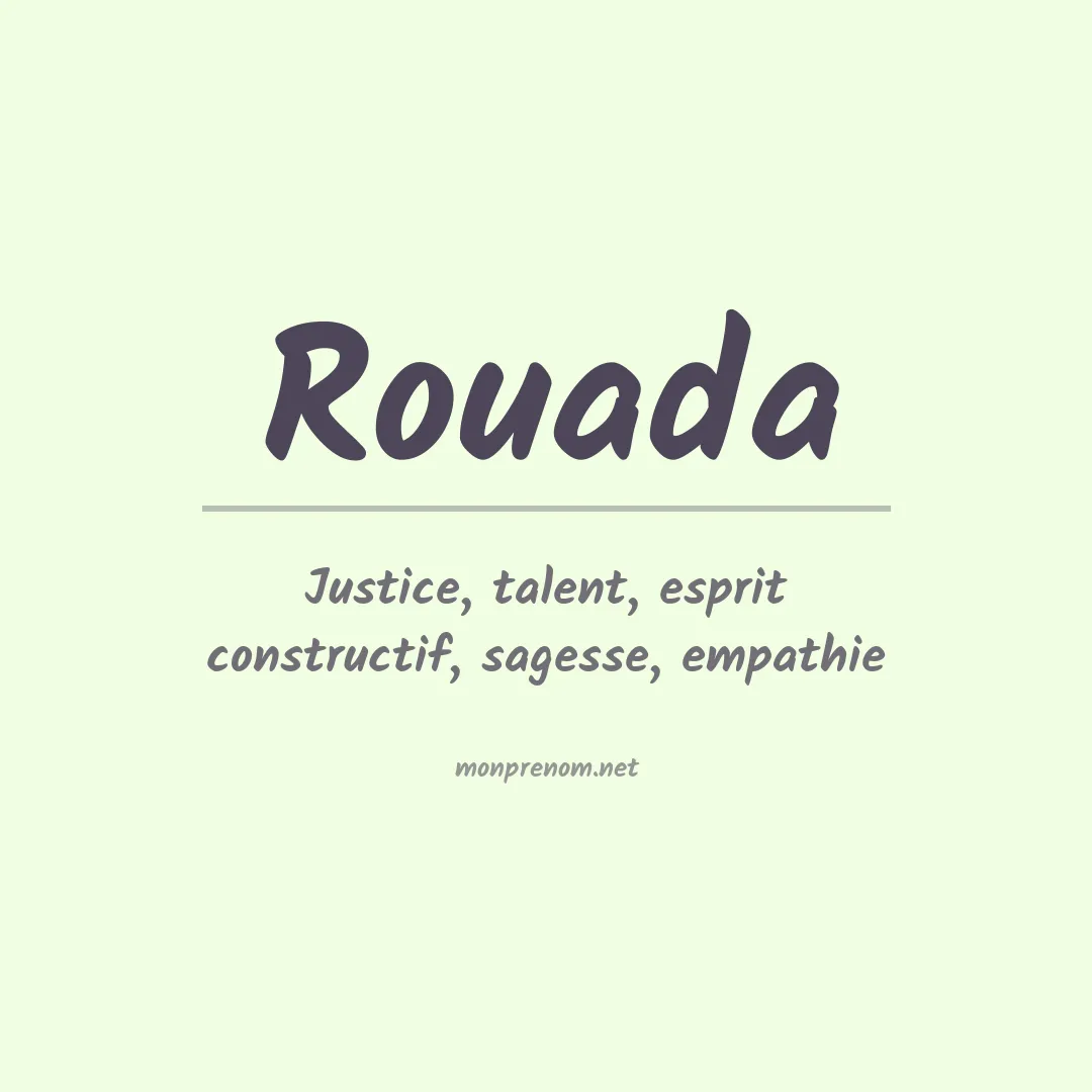 Signification du prénom Rouada