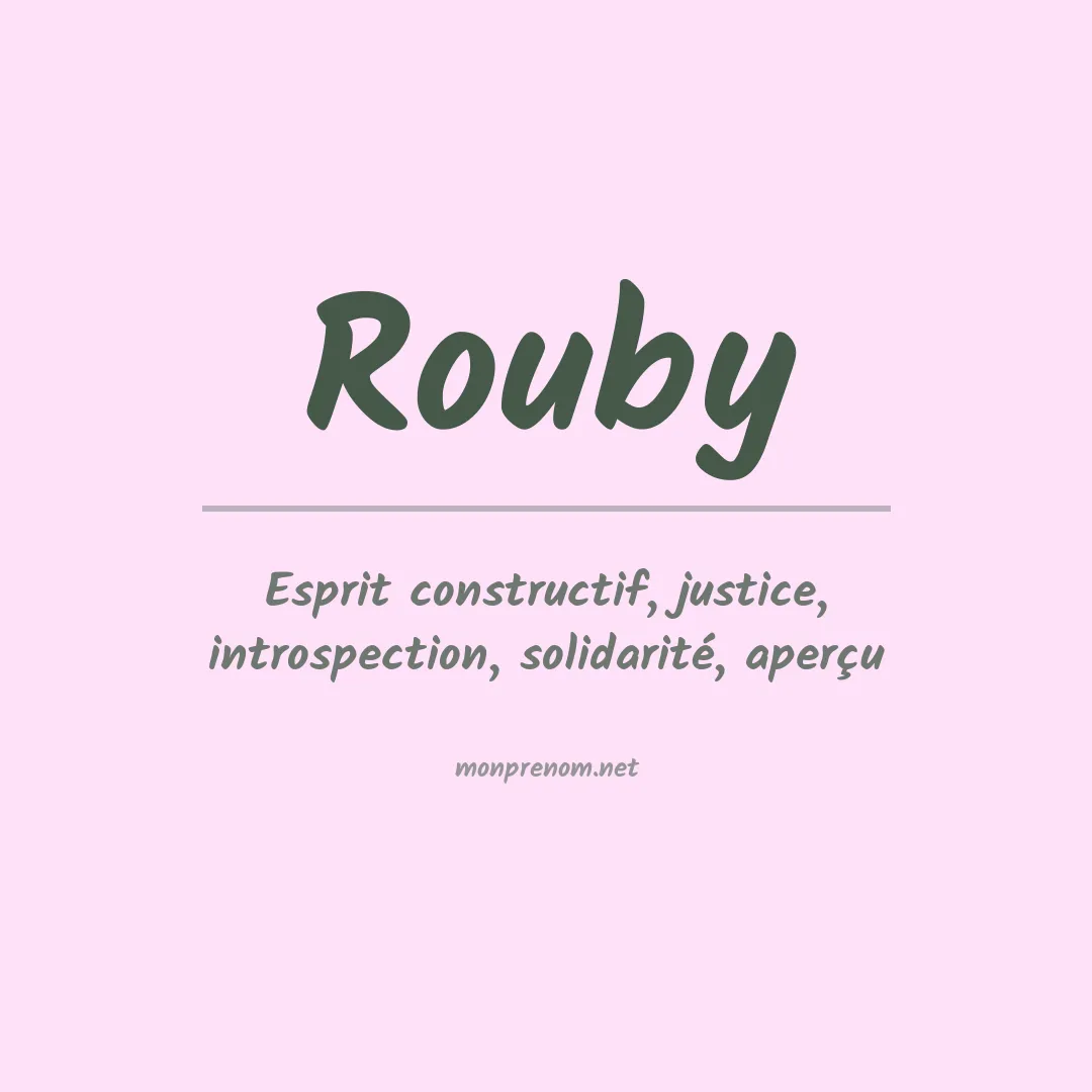 Signification du prénom Rouby
