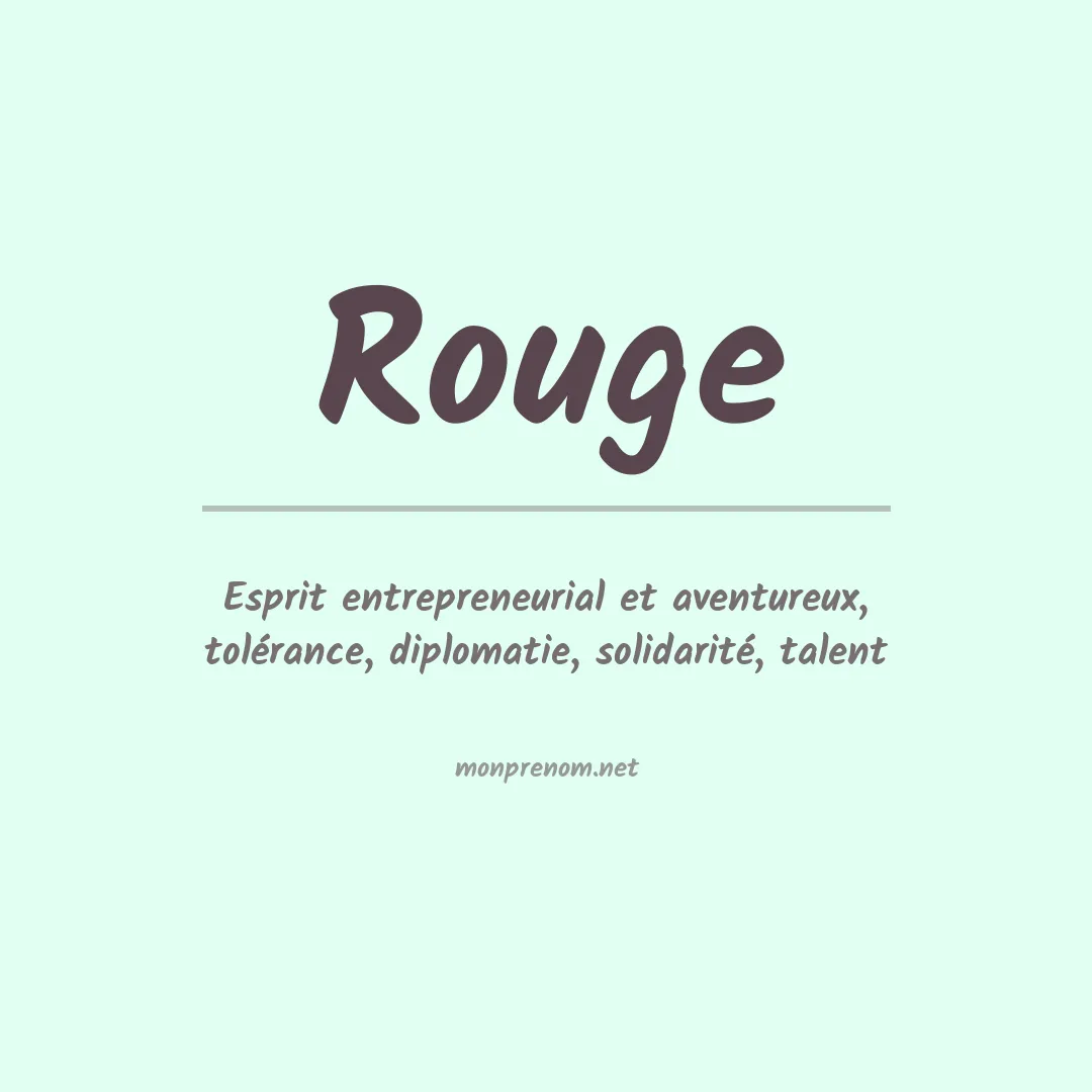 Signification du prénom Rouge