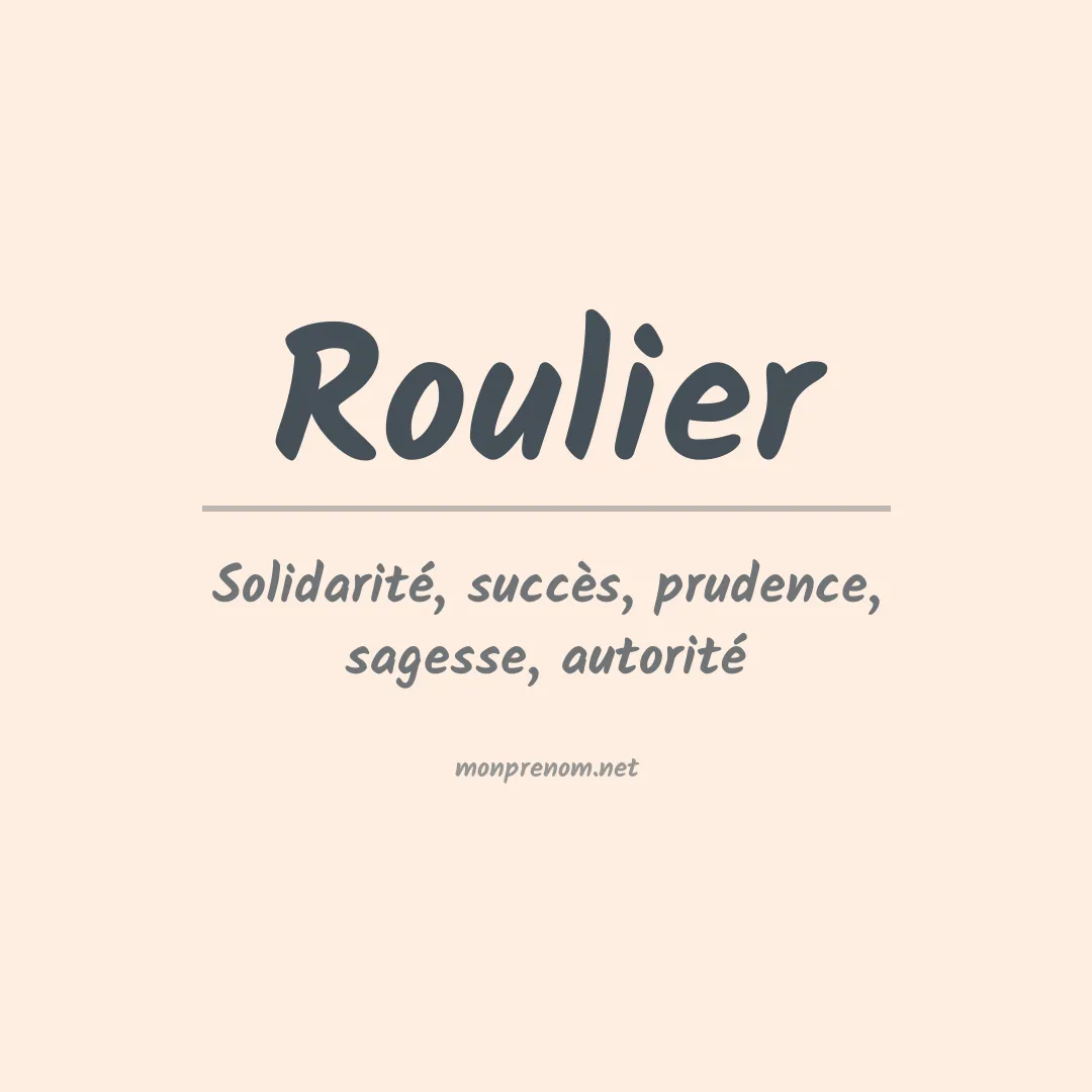 Prénom Roulier