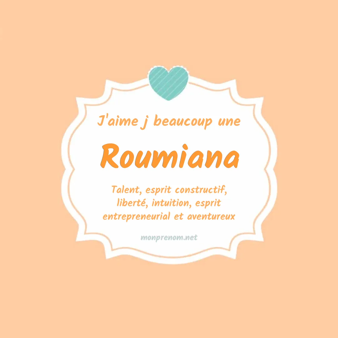 J'aime beaucoup Roumiana