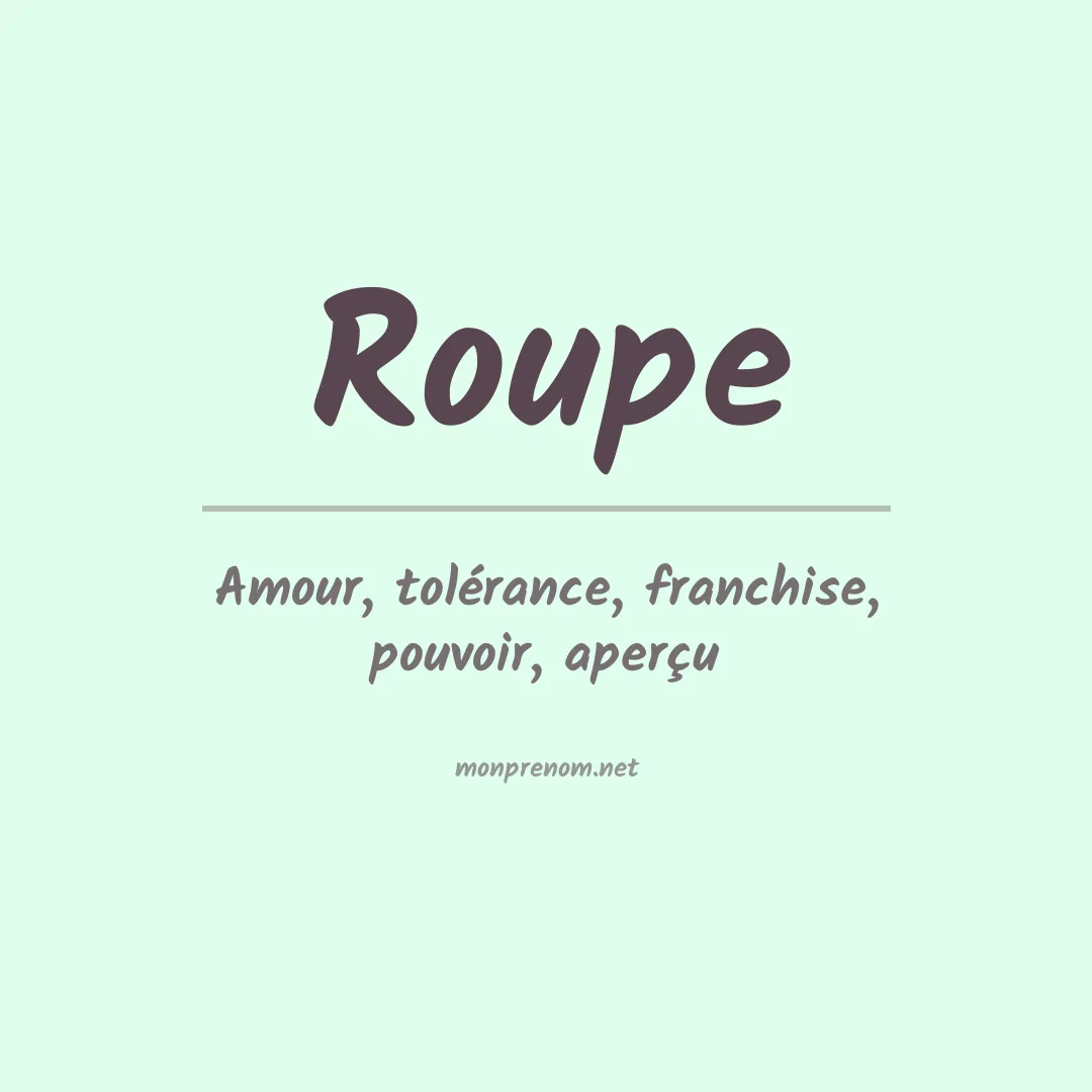 Prénom Roupe