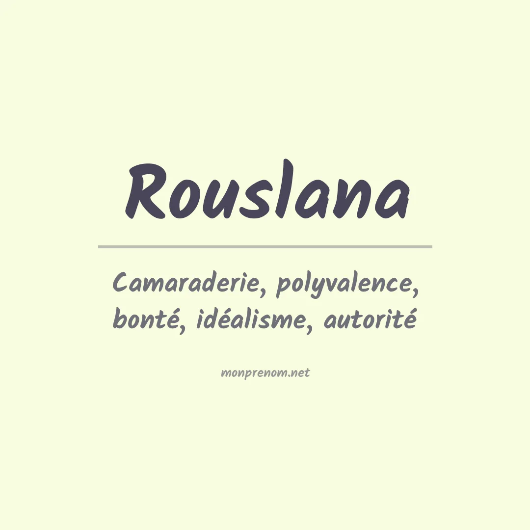 Signification du prénom Rouslana