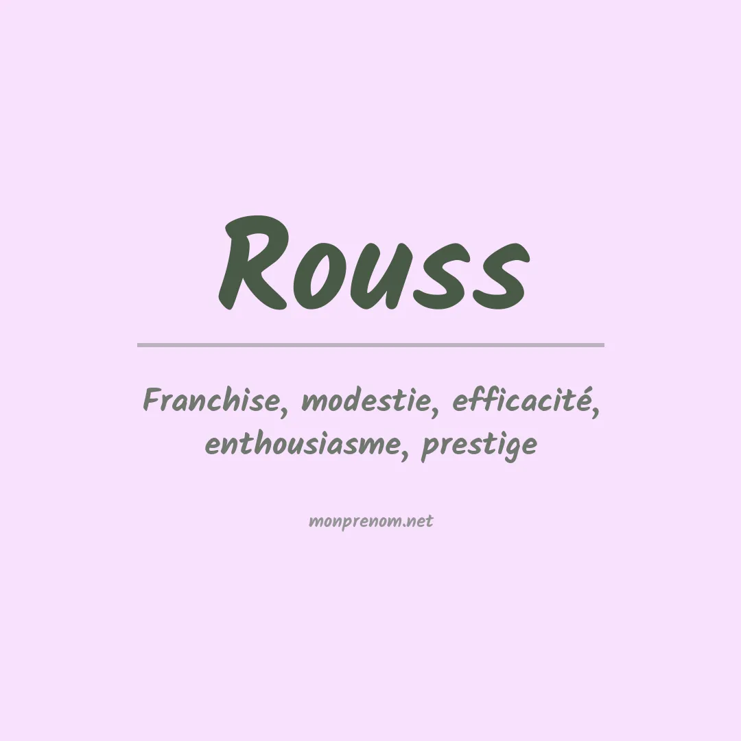 Signification du prénom Rouss