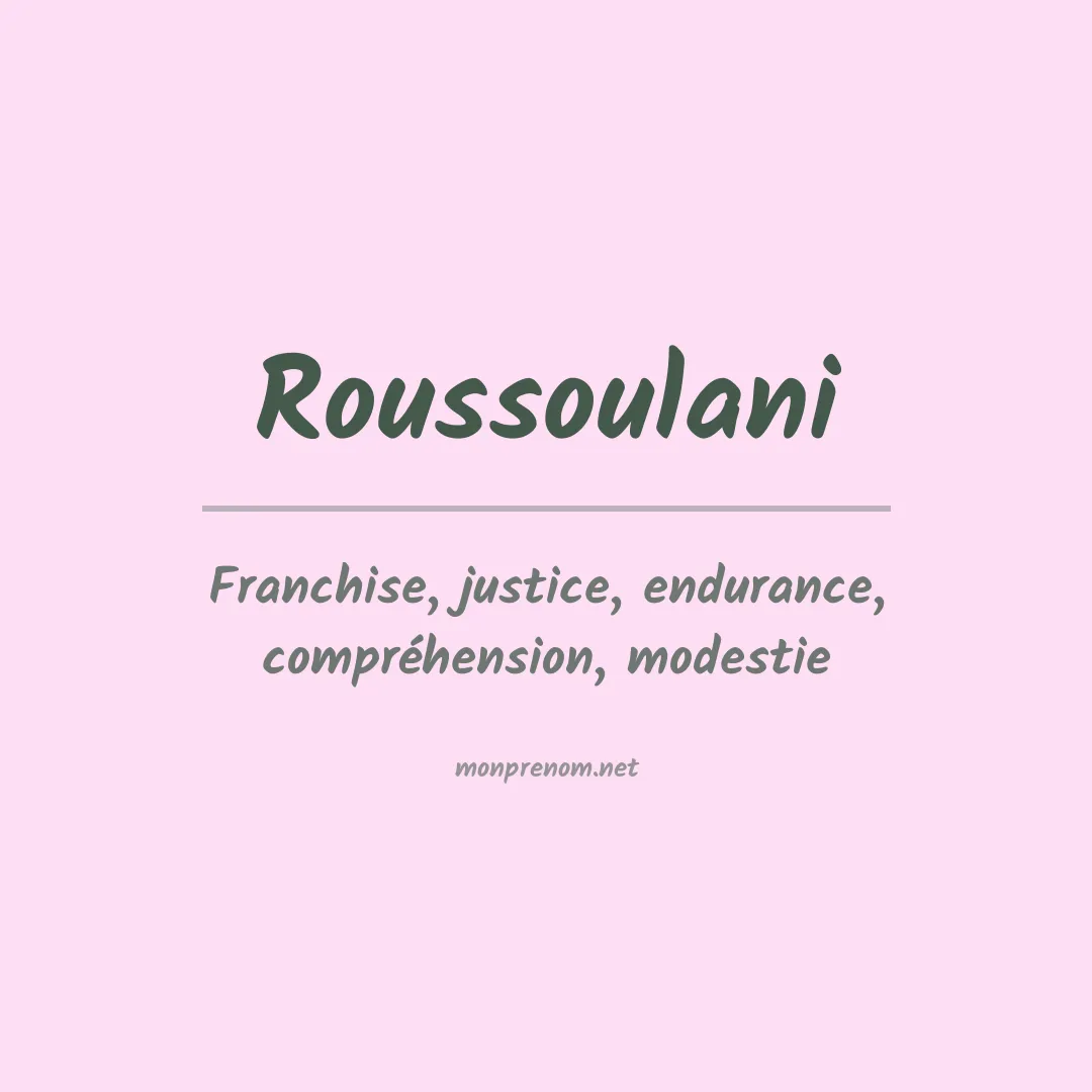 Prénom Roussoulani