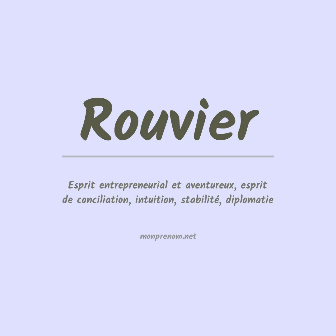 Signification du prénom Rouvier