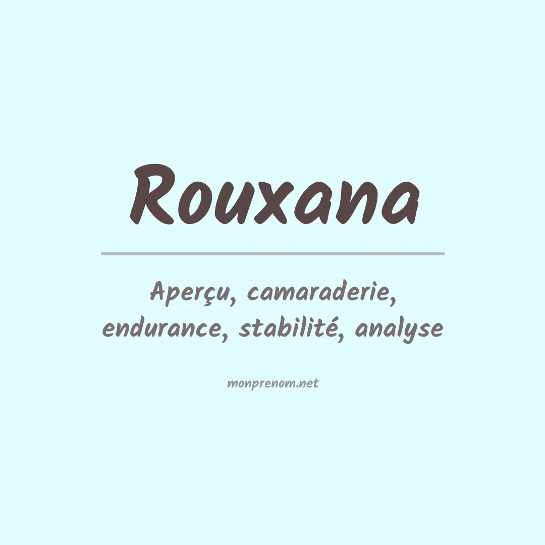 Signification du prénom Rouxana