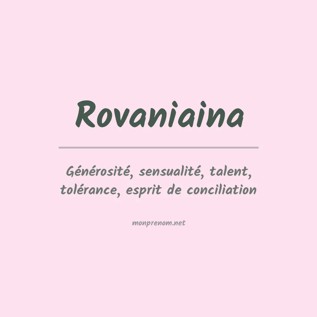 Signification du prénom Rovaniaina