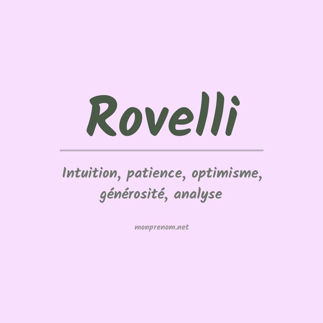 Signification du prénom Rovelli