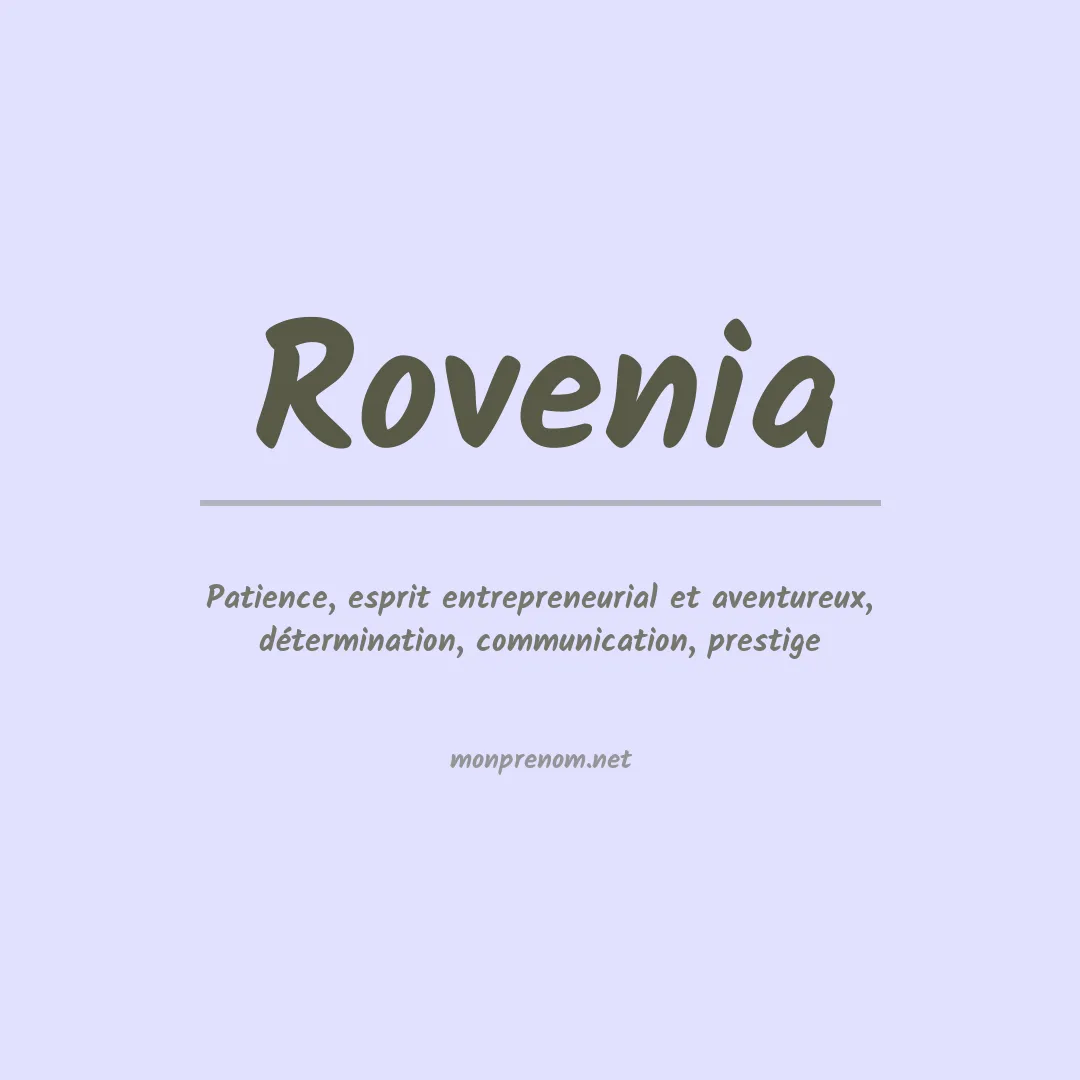 Signification du prénom Rovenia