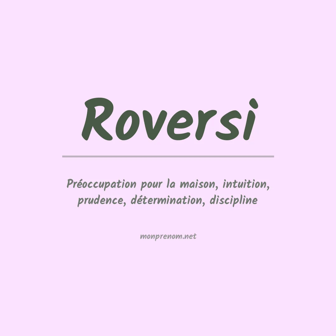 Signification du prénom Roversi