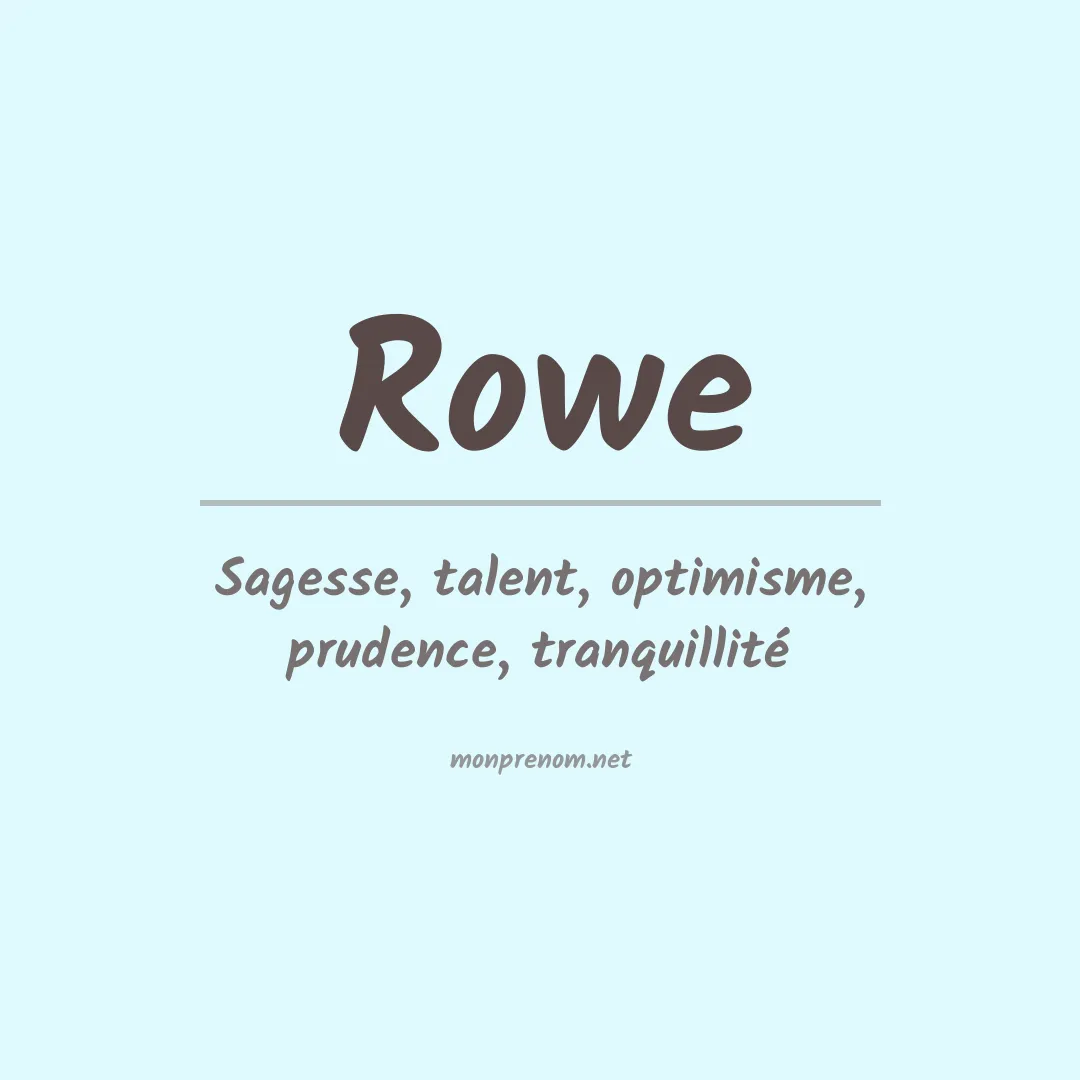 Prénom Rowe