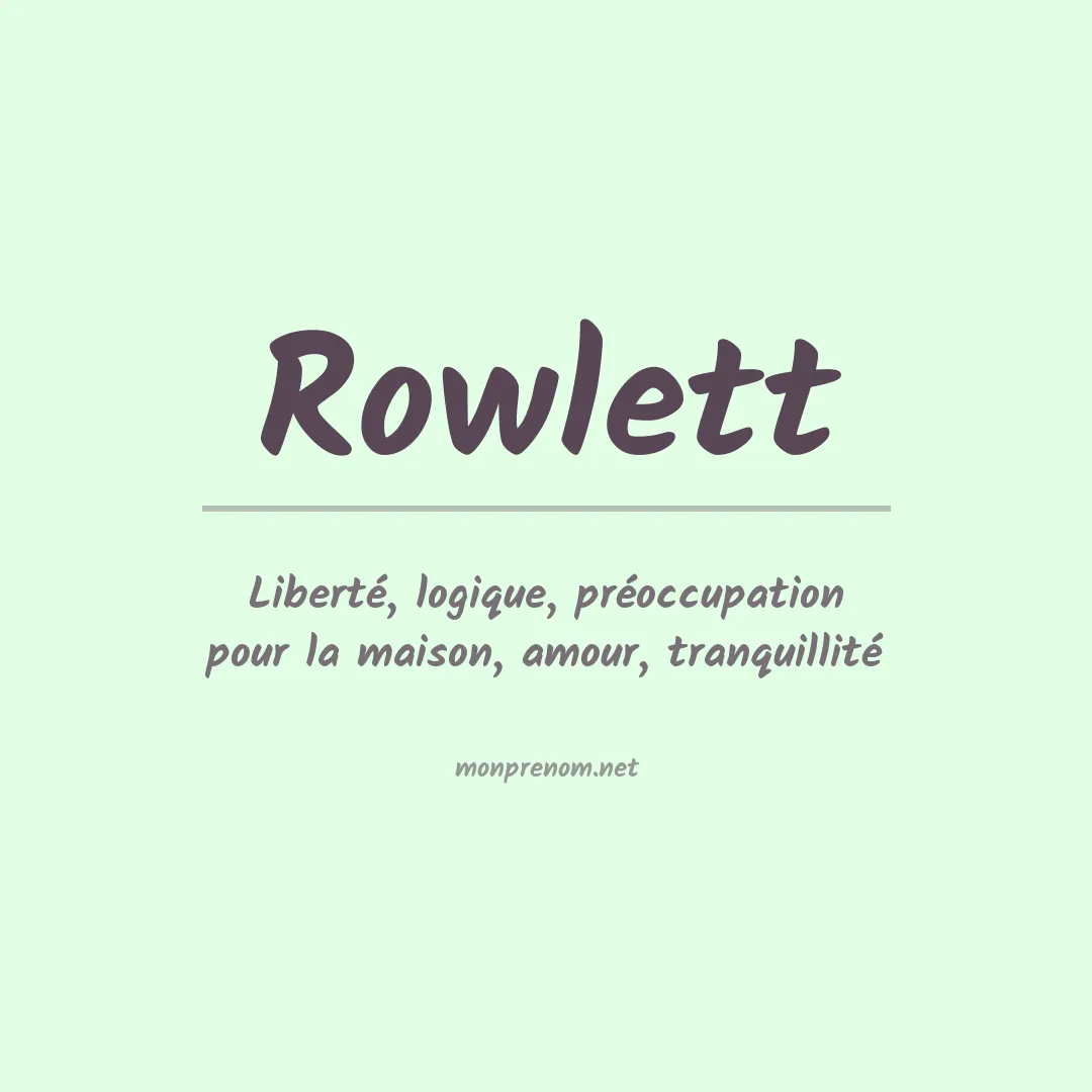 Prénom Rowlett