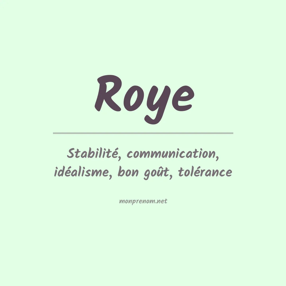 Prénom Roye