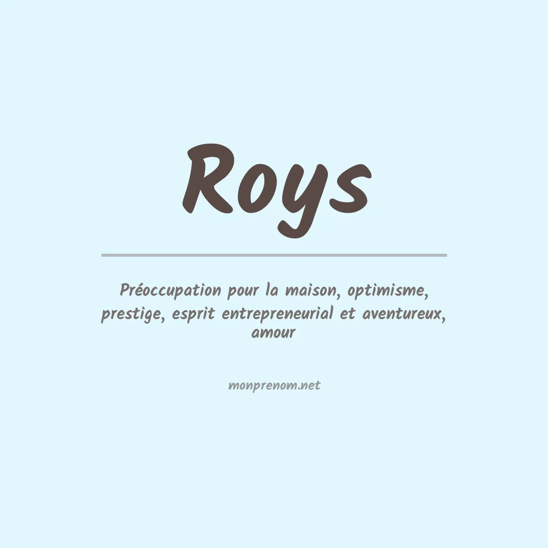 Prénom Roys
