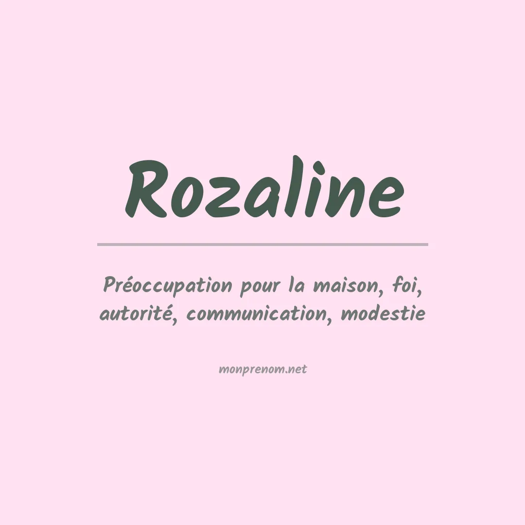 Signification du prénom Rozaline