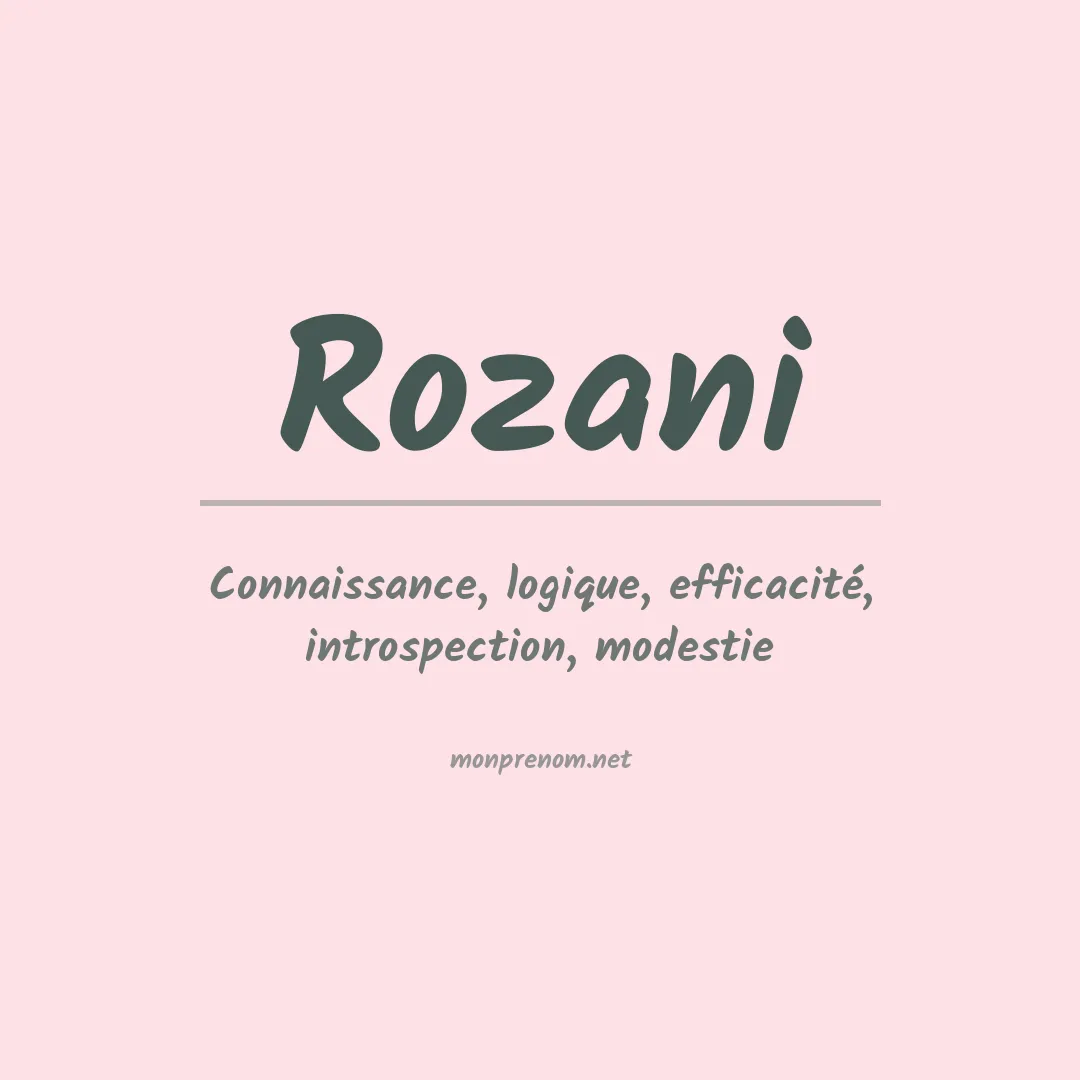 Prénom Rozani
